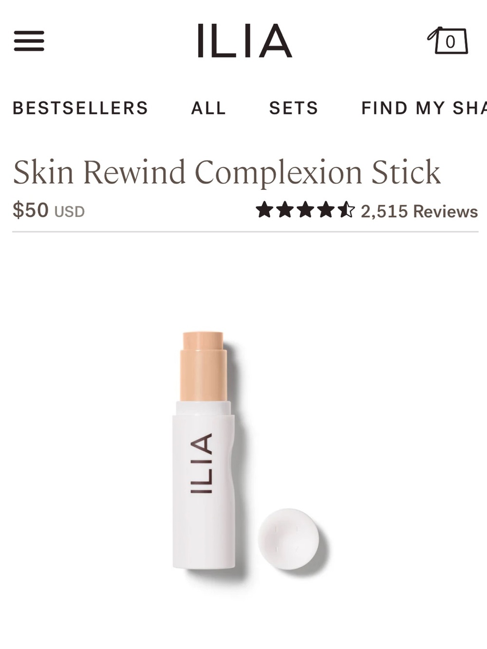 Brand New ILIA Complexion Stick in ASH